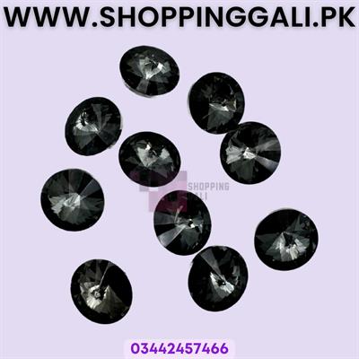 Black Color Stones - 1.7 cm in size - Black Color - Black Shape - Pack Of 54 Stones