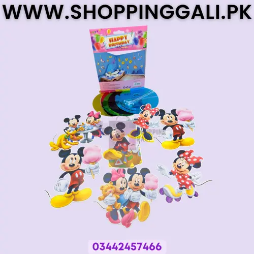 Mickey And Minnie Mouse Spiral Cutouts Streamers Set - Spirals - Multicolors - Unisex - Pack Of 14
