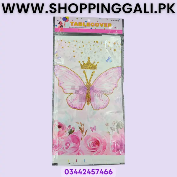 Butterfly Table Cover - 108 cm x 180 cm - Pink - Girl - Pack Of 1