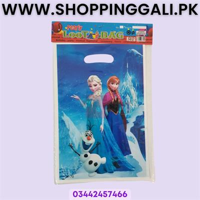 Frozen Goody Bags - 10 x 6 Inch - Gift Bags - Frozen Theme - Blue - Girls - Pack Of 10