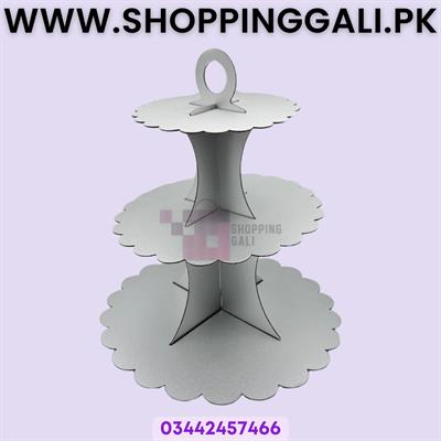 SILVER GLITTERY CUPCAKE STAND ( 3 TIERS CUPCAKE STAND )