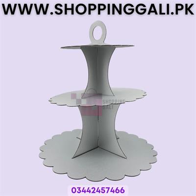SILVER GLITTERY CUPCAKE STAND ( 3 TIERS CUPCAKE STAND )