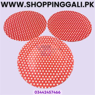 Red Polka Dot Paper Plates - 9 Inch - Disposable Plates - Red - Unisex - Pack Of 10
