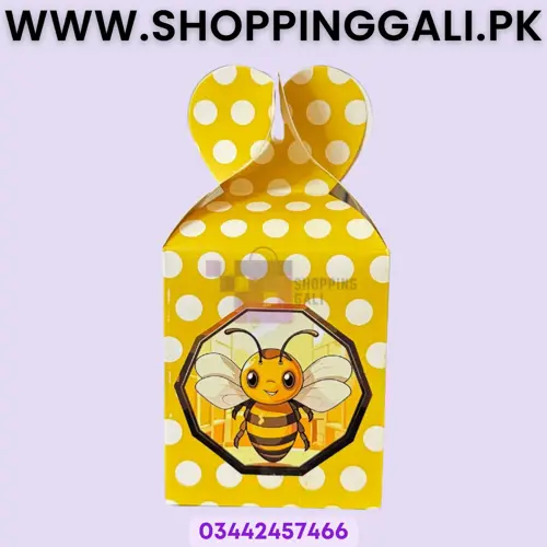 Honeybee Goody Box - 7 x 4 Inch - Gift Box - Honeybee Theme - Yellow - Unisex - Pack Of 10