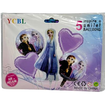 FROZEN FOIL BALLOON SET DARK PURPLE HEARTS ( PACK OF 5 FOIL BALLOONS )