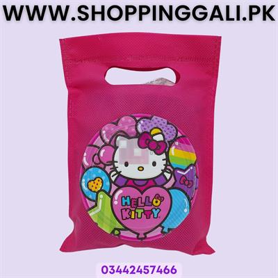Hello Kitty Goody Bags - 8 x 6 Inch - Gift Bags - Hello Kitty Theme - Dark Pink - Girls - Pack Of 10