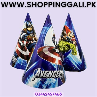 Avengers Birthday Caps - Standard - Party Caps - Blue - Boys - Avengers Theme - Pack Of 10