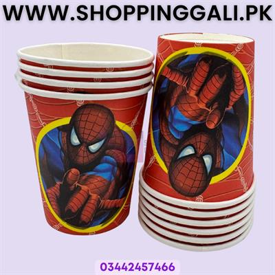 SPIDERMAN THEME PAPER CUPS - PACK OF 10 PAPER CUPS - SPIDERMAN PAPER CUPS