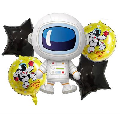 SPACE FOIL BALLOON SET - PACK OF 5 FOIL BALLOONS - SPACE THEME FOIL BALLOONS