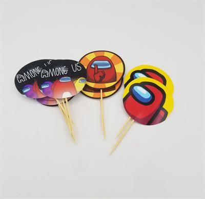AMONG US CUPCAKE TOPPERS ( PACK OF 10 CUPCAKE TOPPERS )