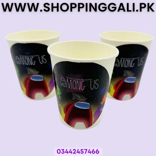 Among Us Paper Cups - 200 ml - Among Us Theme - Multicolors - Unisex - Pack Of 10