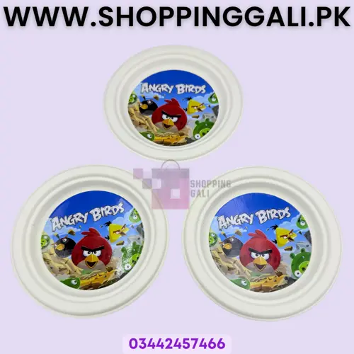 Angry Birds Paper Plates - 7 inch - Disposable Plates - Angry Birds Theme - Multicolors - Unisex - Pack Of 10