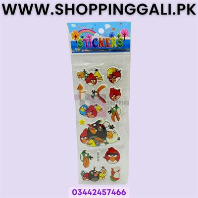 ANGRY BIRDS THEME STICKERS PACK FOR NOTEBOOK DIARY DECORATIONS PACK OF 3 STICKERS
