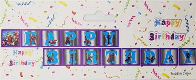 AVENGERS THEME HAPPY BIRTHDAY BANNER - 13 CARDS BANNER WITH RIBBON - AVENGERS THEME BUNTINGS
