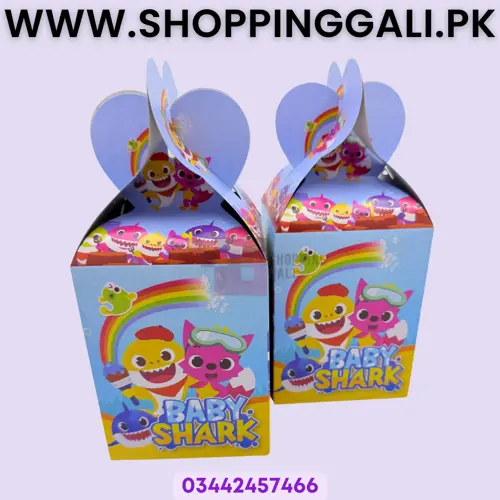 BABY SHARK THEME GOODY BOXES PACK OF 10 FAVOR BOXES