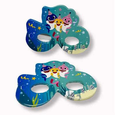 BABY SHARK THEME PAPER MASKS ( PACK OF 10 PAPER MASKS )