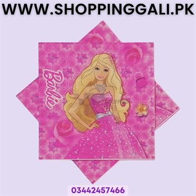 Barbie Napkins - Pink - Girls - Pack Of 10