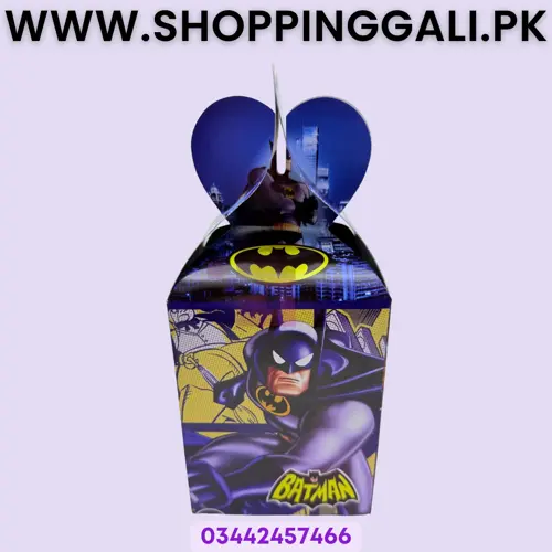BATMAN THEME GOODY BOX ( PACK OF 10 FAVOR BOXES )