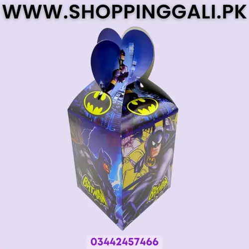 BATMAN THEME GOODY BOX ( PACK OF 10 FAVOR BOXES )