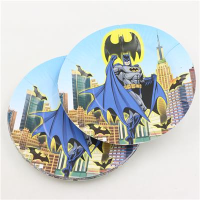 Batman Paper Plates - 7 inch - Batman Themed Party - Yellow - Boy - Pack Of 10 Plates