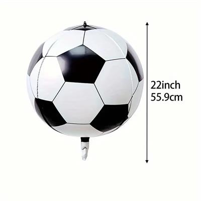 Football Foil Balloon - 22 Inch - Round Foil Balloons - Black And White Color - Unisex - Pack Of 1