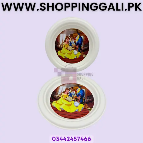 Beauty And The Beast Paper Plates - 7 inch - Paper Plates -Beauty And The Beast Theme - Yellow - Girls - Pack Of 10