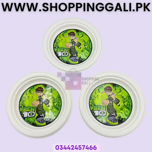 Ben10 Paper Plates - 7 inch - Paper Plates -Ben10 Theme - Green - Boys - Pack Of 10