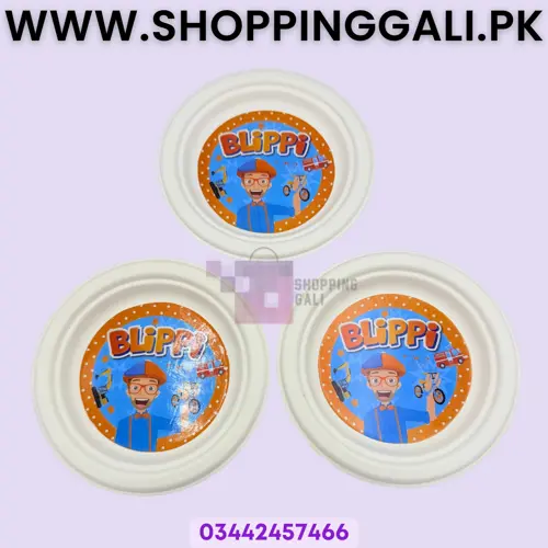 Blippi Paper Plates - 7 inch - Paper Plates -Blippi Theme - Multicolors - Unisex - Pack Of 10