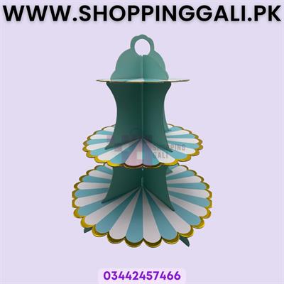 Blue White Cupcake Stand - 3 Tiers Cupcake Stand - Cupcake Stand For Cupcake Decoration - Blue Color