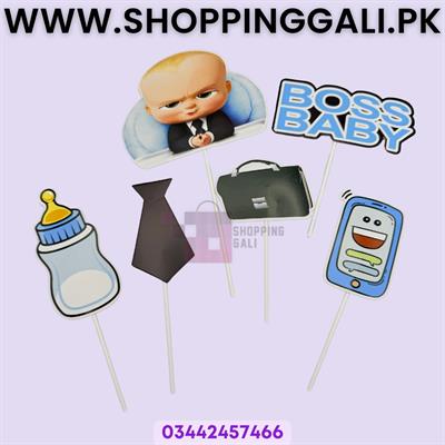 Boss Baby Theme Cake Toppers - Cake Toppers - Blue Colors - Boys Theme - Pack Of 6 Cake Toppers