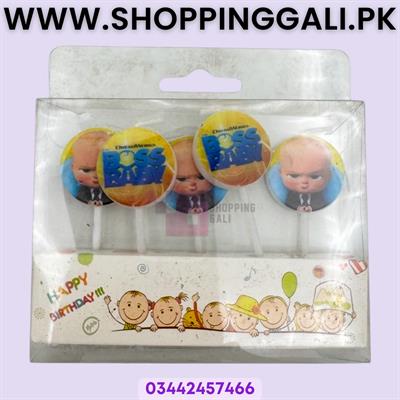 Boss Baby Candles - Cake Decoration Candles - Blue Colors - Boys Theme - Pack Of 5 Candles