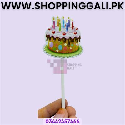 Multicolor Birthday Cake Toppers Sticks - Set of 8 Pcs