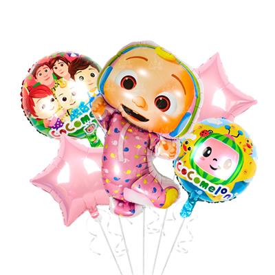 COCOMELON FOIL BALLOON SET PINK JJ ( PACK OF 5 FOIL BALLOONS )