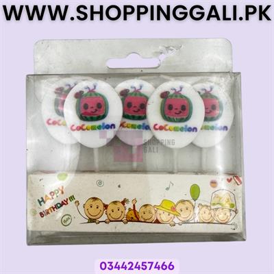 Cocomelon Candles - Cake Decoration Candles - Multi Colors - Unisex Theme - Pack Of 5 Candles