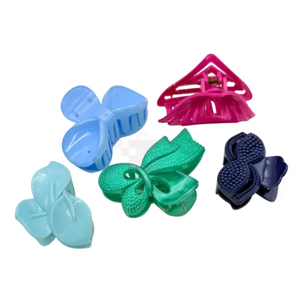 HAIR CLIPS HAIR CATCHERS HAIR CLAWS CHUTKI PACK OF 6 ( DESIGN 1 )