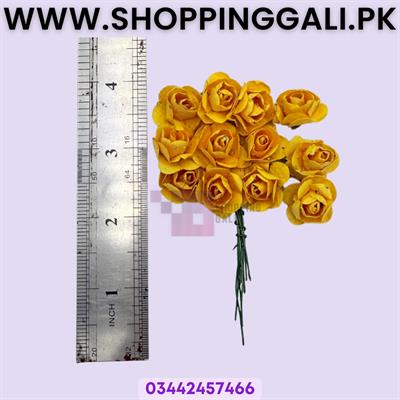 Dark Yellow Artificial Rose Bunches - Set Of 40 Flowers