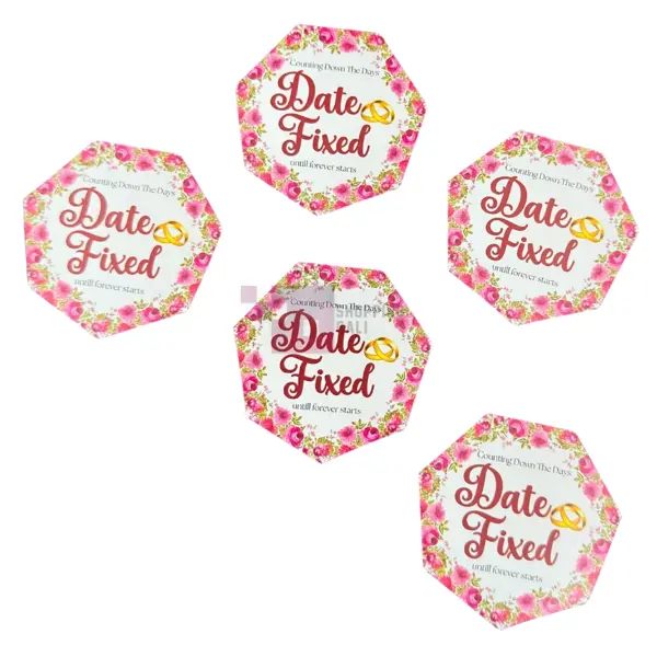 Date Fixed Cutouts - 2.5 inch - Pink - Unisex - Pack Of 12