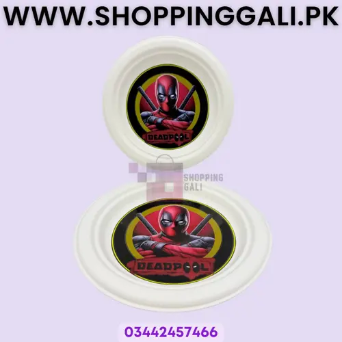 Deadpool Paper Plates - 7 inch - Paper Plates -Deadpool Theme - Red - Boys - Pack Of 10
