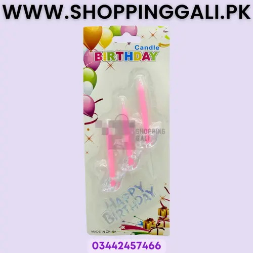 Flamingo Candle Set - 3 Pink Candle With Plastic Flamingo Holder - Pink- Girls - Pack Of 1