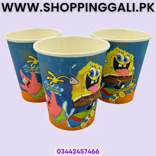 Spongebob Squarepants Paper Cups - 200 ml - Themed Paper Cups - Multicolor - Unisex - Pack Of 10
