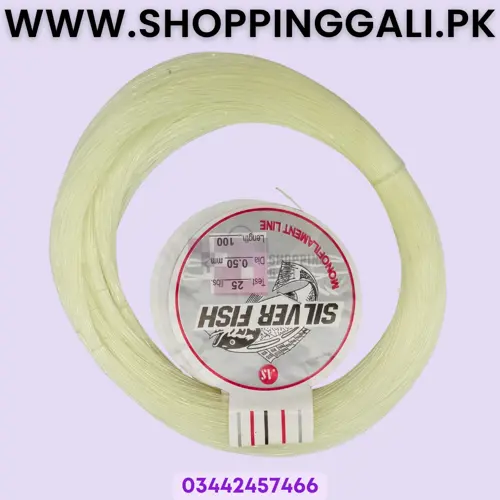 Fishing Line - 0.50 Mm By 100 Mtrs - Nylon Monofilament - Clear - 25 Lbs - Pack Of 1 Pc