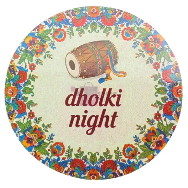  Dholki Night Cutouts - 2.5 inch - Multicolor Floral - Unisex - Pack Of 12 