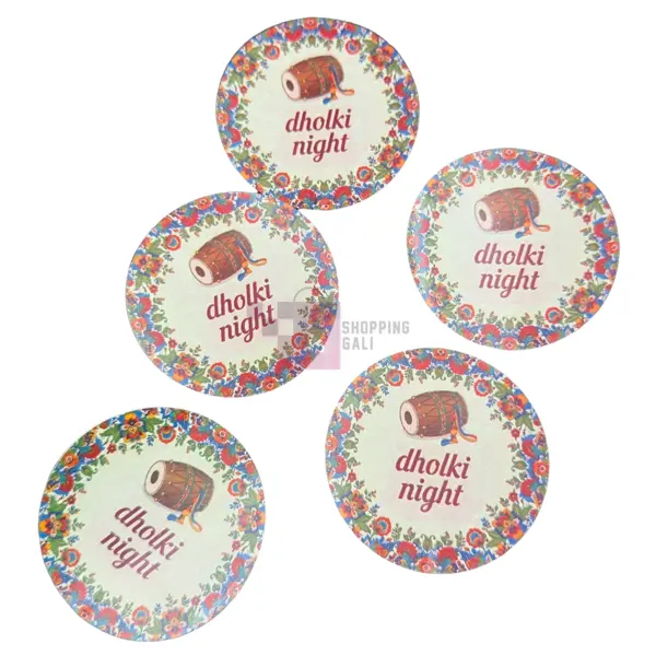  Dholki Night Cutouts - 2.5 inch - Multicolor Floral - Unisex - Pack Of 12 