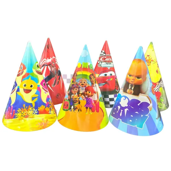 Party Caps - Large Size - Paper - Multicolor - Unisex - Pack Of 6