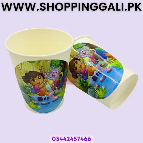 Dora Paper Cups - 200 ml - Dora Theme - Pink - Girls - Pack Of 10