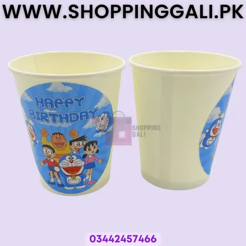 Doraemon Paper Cups - 200 ml - Doraemon Theme - Blue - Unisex - Pack Of 10