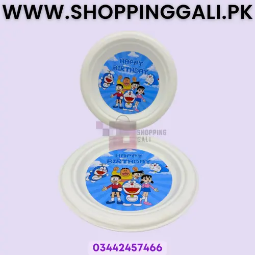 Doraemon Paper Plates - 7 inch - Paper Plates - Doraemon Theme - Blue - Unisex - Pack Of 10