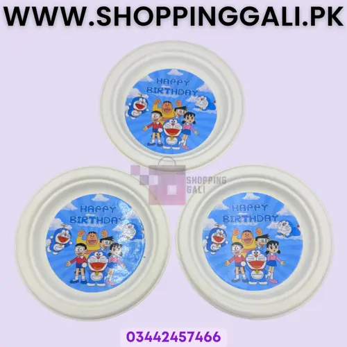 Doraemon Paper Plates - 7 inch - Paper Plates - Doraemon Theme - Blue - Unisex - Pack Of 10