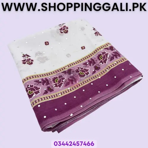 Hijab Head Scarf 39.5 X 76 Inch Apparel White Purple Women's