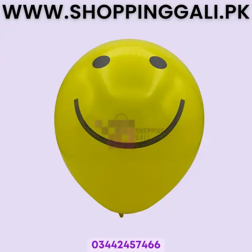 Emoji Latex Balloon - 12 Inch - Balloon Decoration Item - Yellow - Pack Of 10